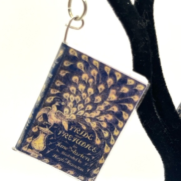 Book Earrings Jane Austen Pride and Prejudice Book Earrings in Blue Book Lovers - Picture 4 of 9